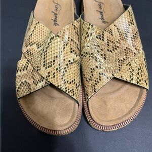 Free People Yellow Snake Print Sandals